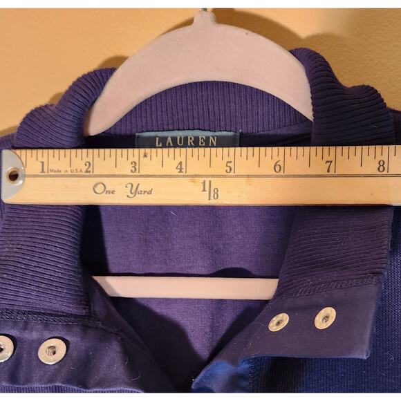 Lauren Ralph Lauren Women's 2X Navy 100% Cotton Button-Up Cardigan Jacket - Picture 6 of 7